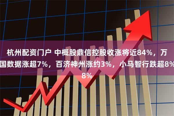 杭州配资门户 中概股鼎信控股收涨将近84%，万国数据涨超7%，百济神州涨约3%，小马智行跌超8%